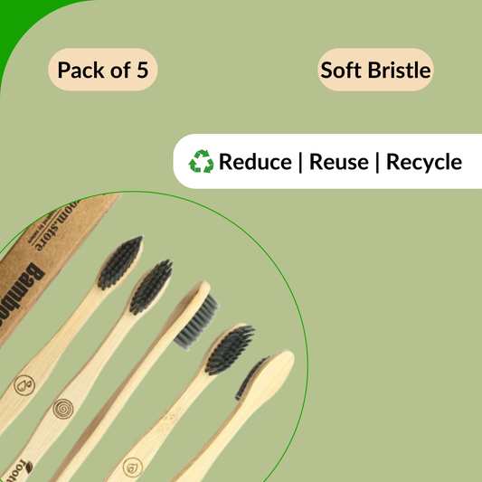 Bamboo Toothbrush Adult - Pack of 5