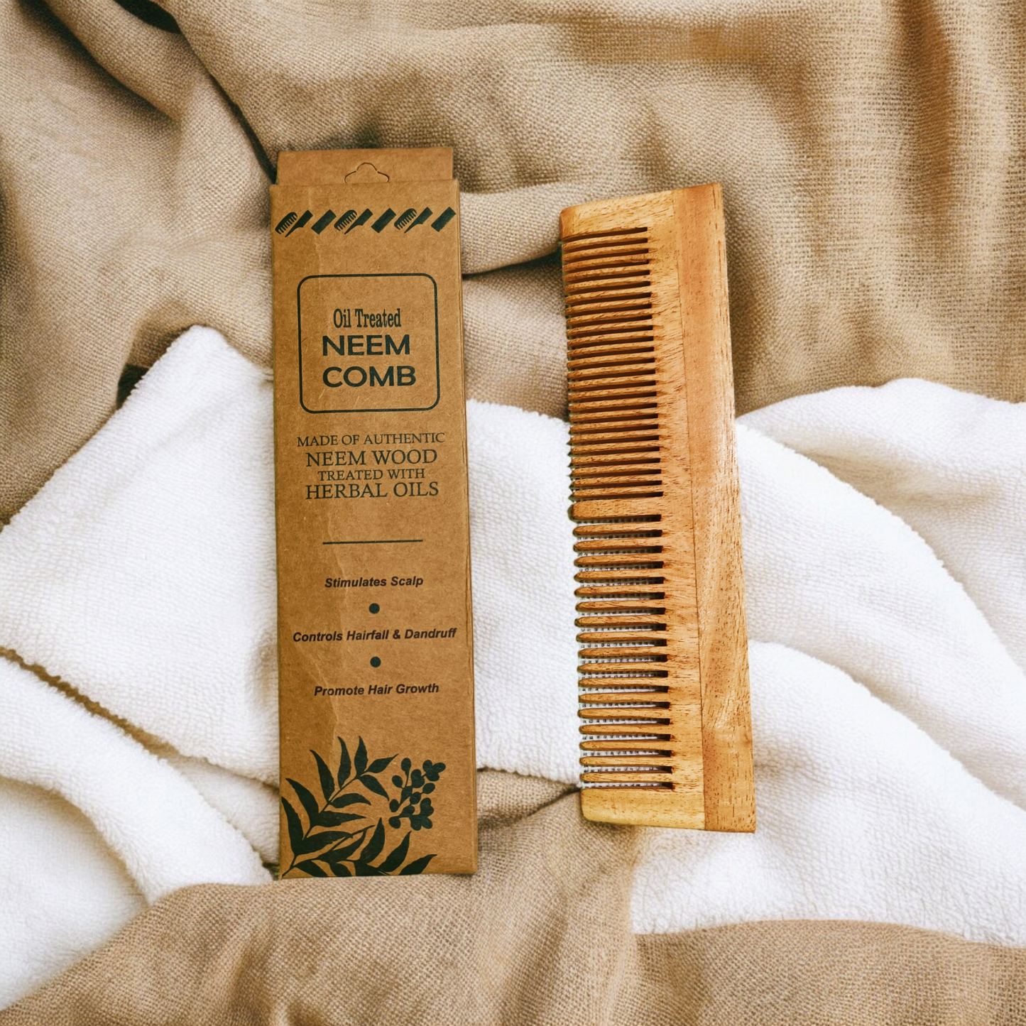 Natural Neem Wood Comb - Pack of 1