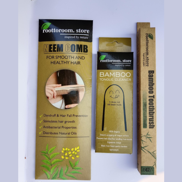 Roottoroom Eco-Friendly Neem Wood Handle Comb