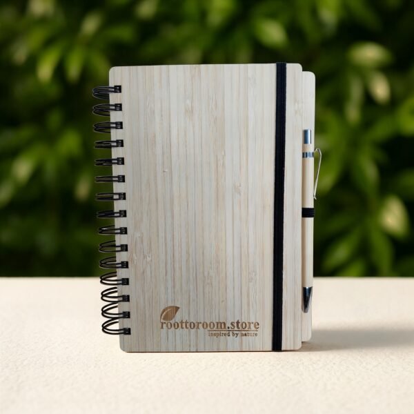 Premium Bamboo Diary with Pen