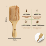 Natural Bamboo Paddle Hair Brush for Detangling & Scalp Massage - Image 2