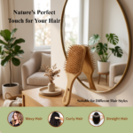 Natural Bamboo Paddle Hair Brush for Detangling & Scalp Massage - Image 3