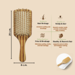 Bamboo Paddle Hair Brush for Smooth, Gentle Detangling | Striped Style - Image 2