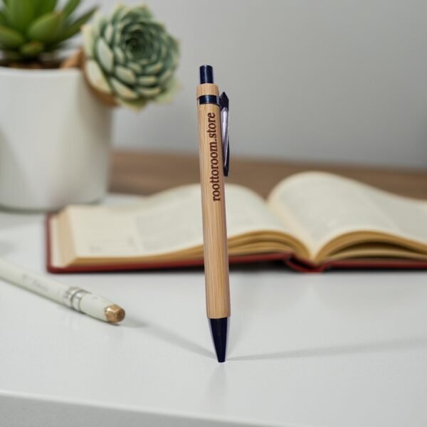 Bamboo Writing Pen -Pack of 2 | 0.5 mm Ballpoint | Smooth Ink Flow | Premium Grip